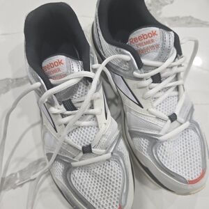 Reebok Premier White and Gray Sneakers